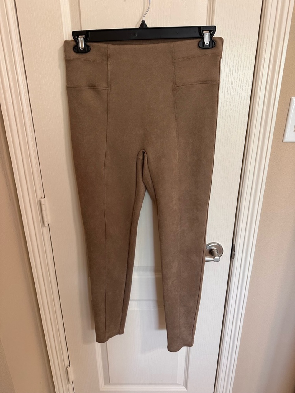 SPANX Suede-Look Tan Ponte Leggings